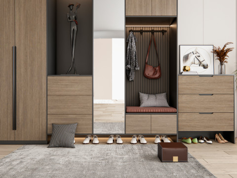 Entryway hallway entrance hall corridor furniture 15 3D Model