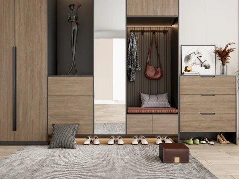 Entryway hallway entrance hall corridor furniture 15 3D Model
