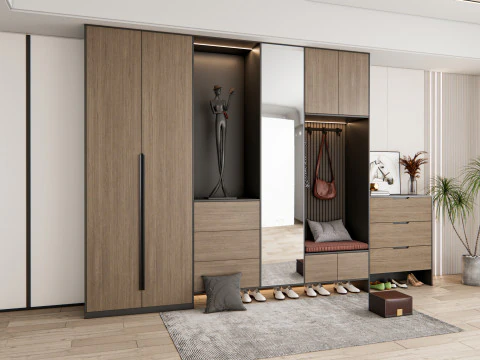 Entryway hallway entrance hall corridor furniture 15 3D Model