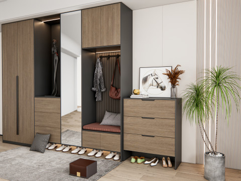 Entryway hallway entrance hall corridor furniture 15 3D Model