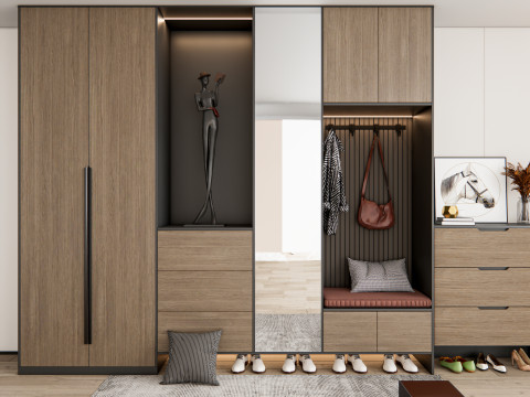 Entryway hallway entrance hall corridor furniture 15 3D Model