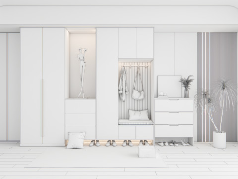 Entryway hallway entrance hall corridor furniture 15 3D Model