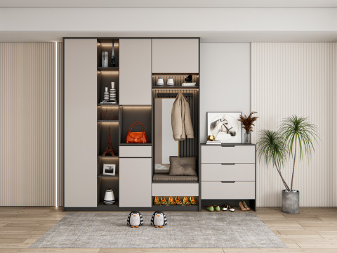 Entryway hallway entrance hall corridor furniture 16 3D Model