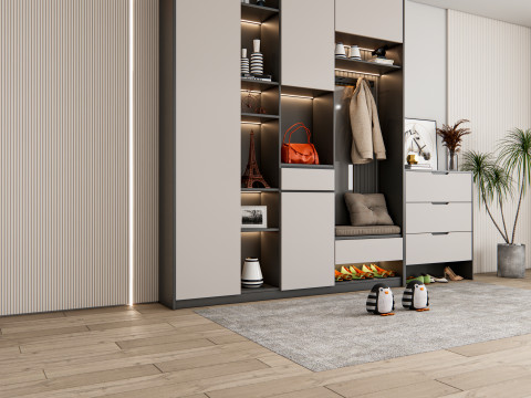 Entryway hallway entrance hall corridor furniture 16 3D मॉडल