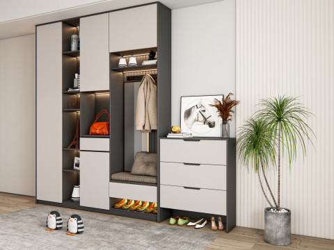 Entryway hallway entrance hall corridor furniture 16 3D मॉडल