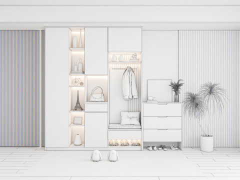 Entryway hallway entrance hall corridor furniture 16 3D मॉडल