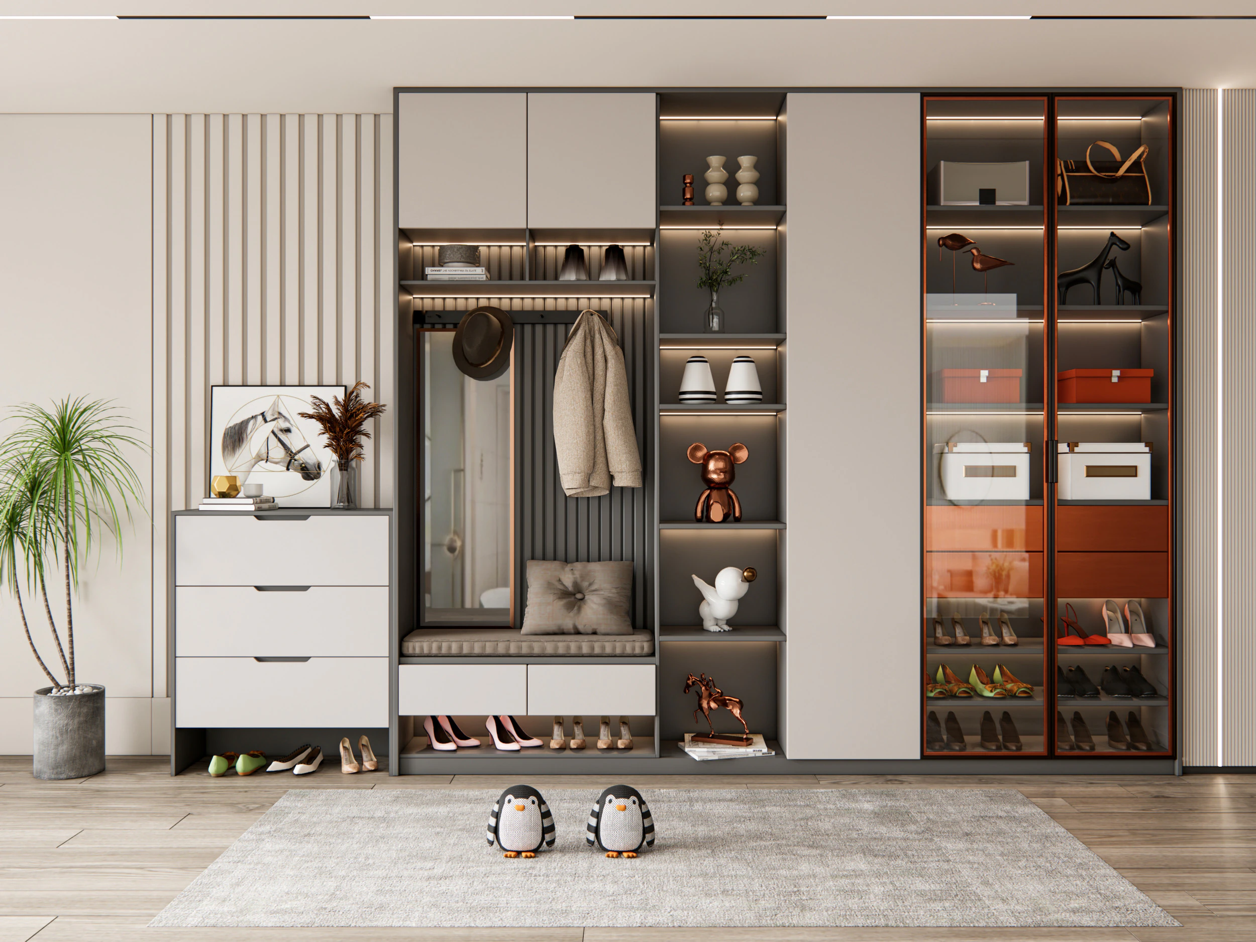 Entryway hallway entrance hall corridor furniture 17 3D Model .c4d .max .obj .3ds .fbx .stl .blend 