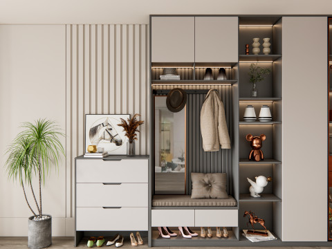 Entryway hallway entrance hall corridor furniture 17 Model 3D