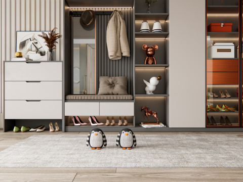 Entryway hallway entrance hall corridor furniture 17 Model 3D