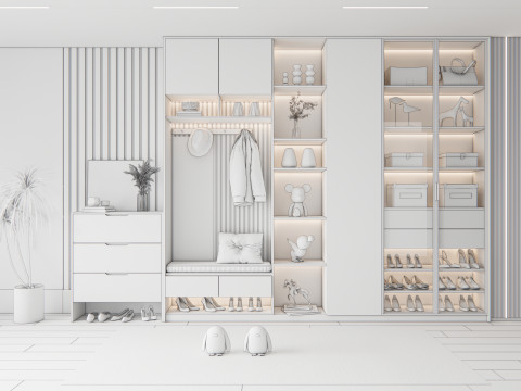 Entryway hallway entrance hall corridor furniture 17 Model 3D