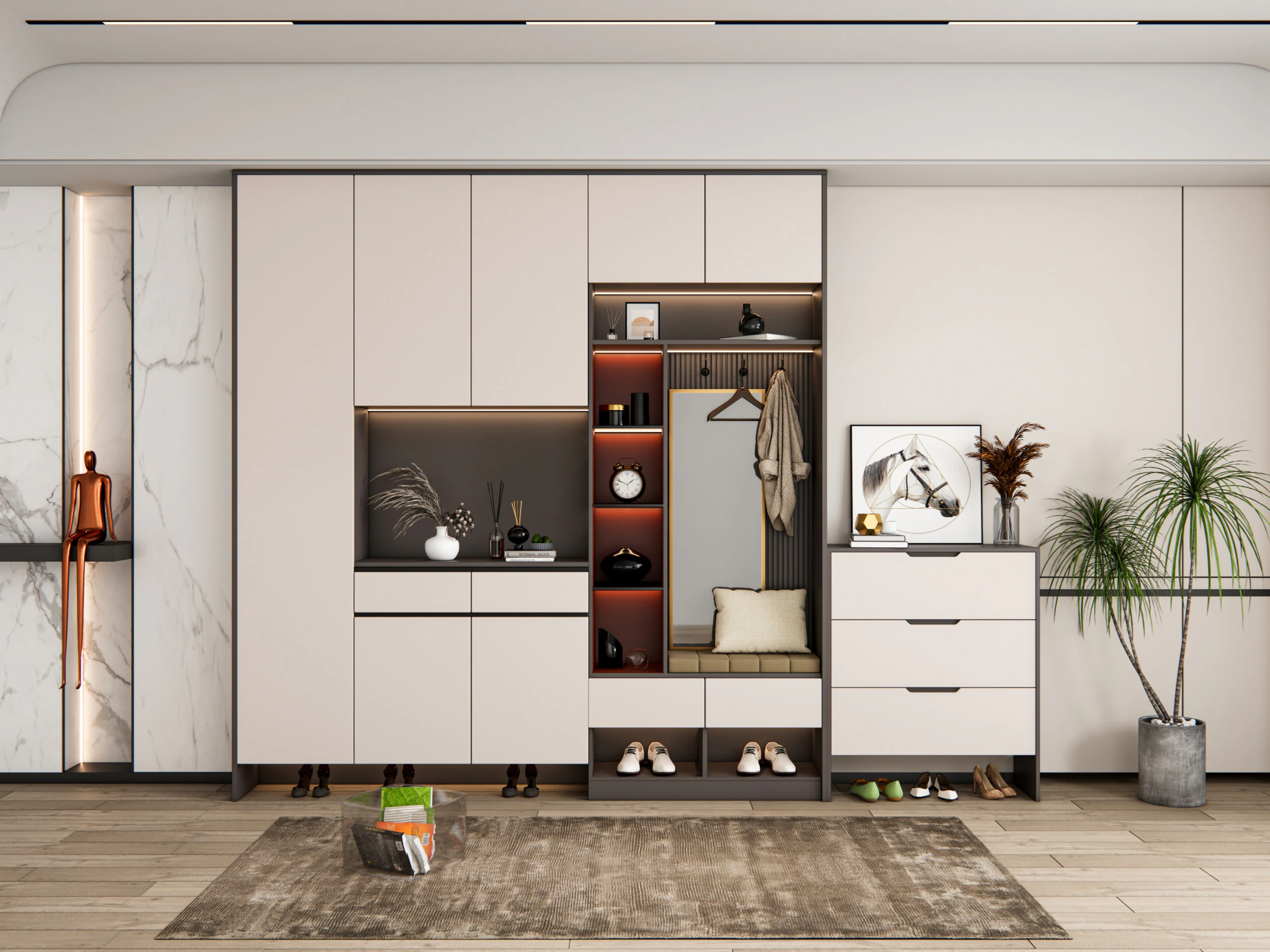 Entryway hallway entrance hall corridor furniture 18 3D Model .c4d .max .obj .3ds .fbx .stl .blend 