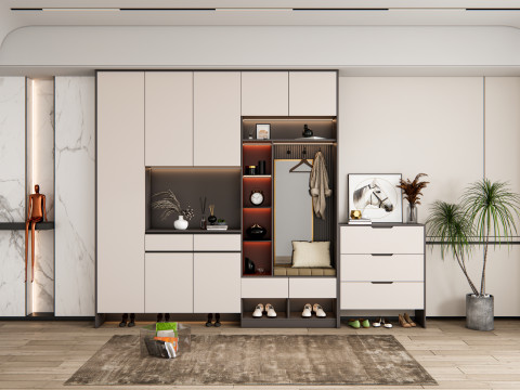 Entryway hallway entrance hall corridor furniture 18 3D Model