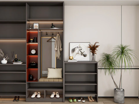 Entryway hallway entrance hall corridor furniture 18 3D Model