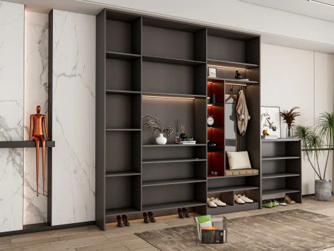 Entryway hallway entrance hall corridor furniture 18 3D Model