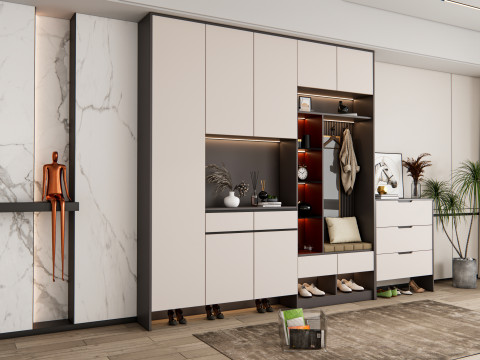 Entryway hallway entrance hall corridor furniture 18 3D 模型