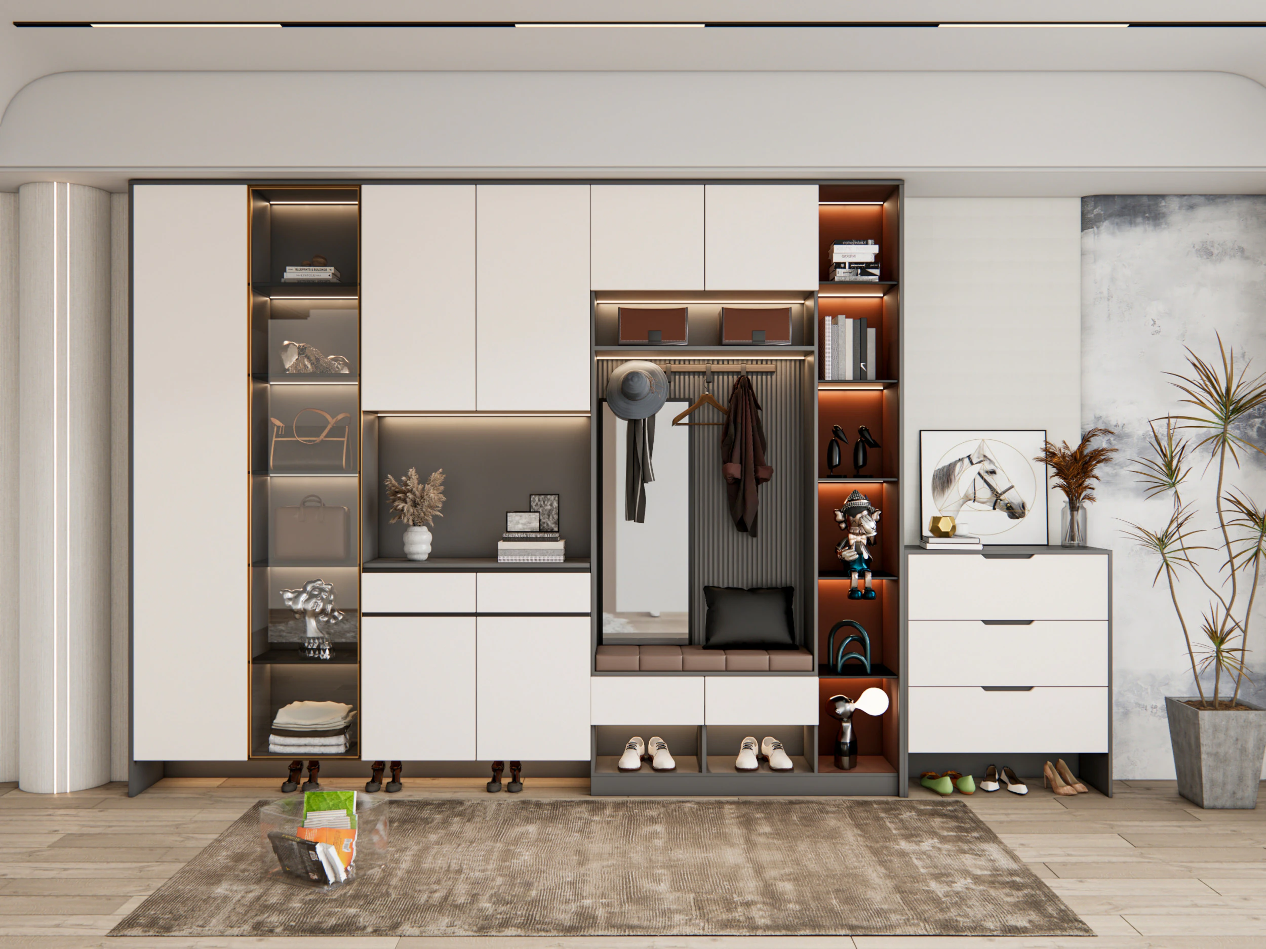 Entryway hallway entrance hall corridor furniture 19 3D Model .c4d .max .obj .3ds .fbx .stl .blend 