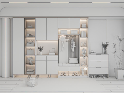 Entryway hallway entrance hall corridor furniture 19 Modelo 3D
