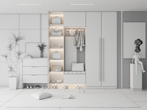 Entryway hallway entrance hall corridor furniture 20 3D Модель