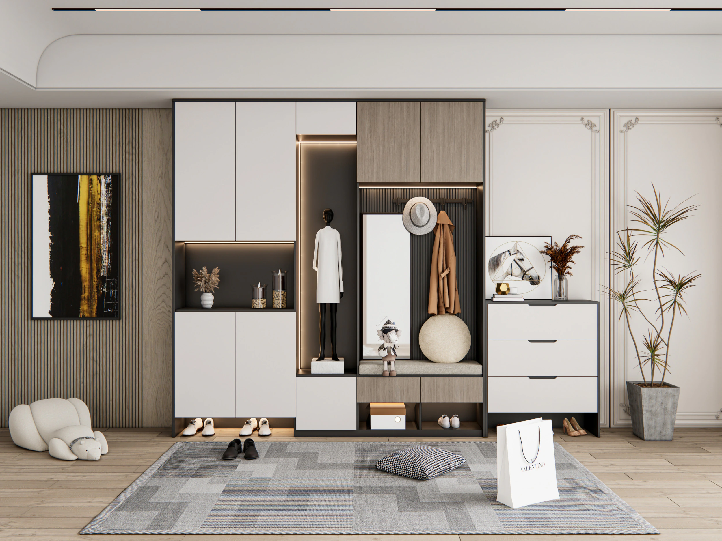 Entryway hallway entrance hall corridor furniture 22 3D Model .c4d .max .obj .3ds .fbx .stl .blend 