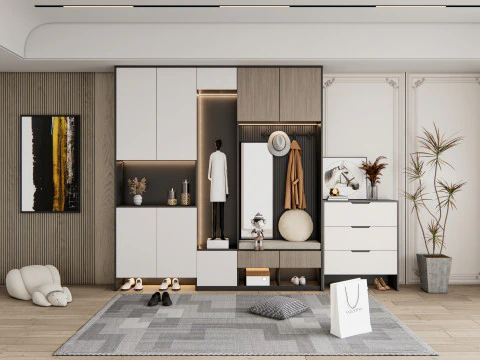 Entryway hallway entrance hall corridor furniture 22 3D Model