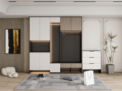 Entryway hallway entrance hall corridor furniture 22 3D Model