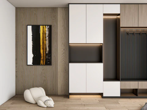 Entryway hallway entrance hall corridor furniture 22 3D Model