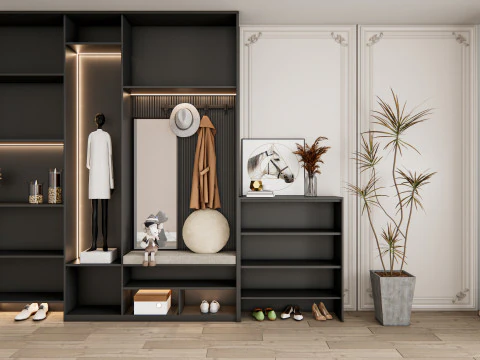 Entryway hallway entrance hall corridor furniture 22 3D Model
