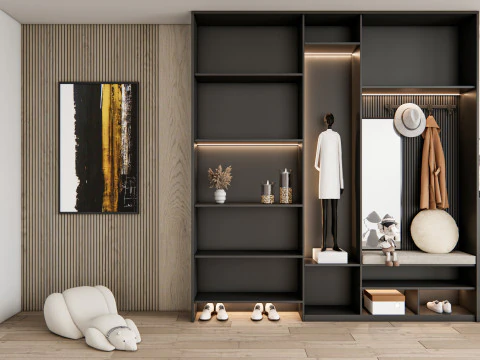 Entryway hallway entrance hall corridor furniture 22 3D Model