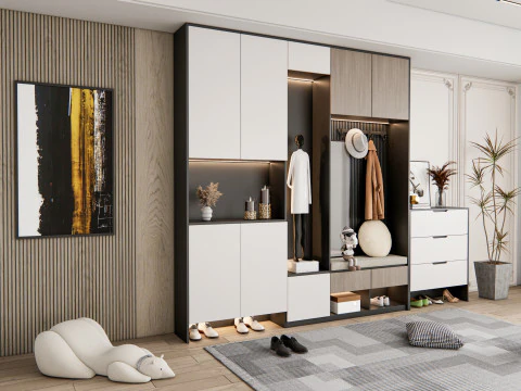 Entryway hallway entrance hall corridor furniture 22 3D Model
