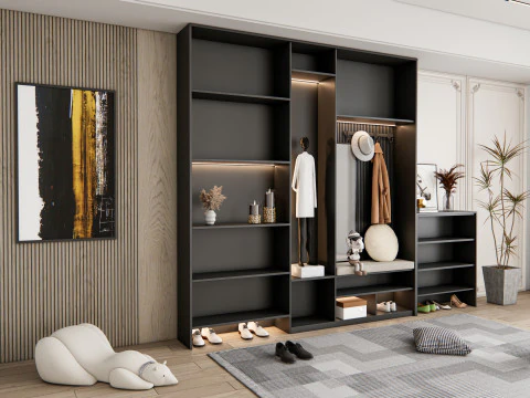 Entryway hallway entrance hall corridor furniture 22 3D Model