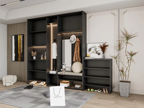 Entryway hallway entrance hall corridor furniture 22 3D Model