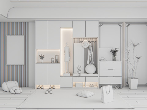 Entryway hallway entrance hall corridor furniture 22 3Dモデル