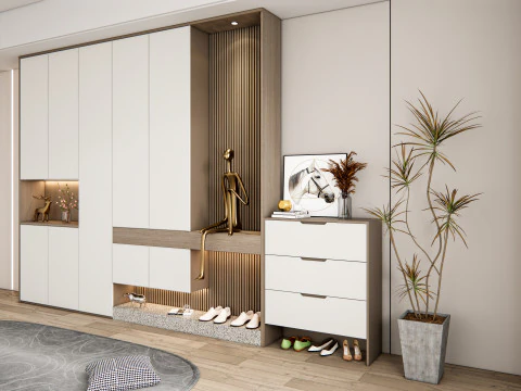 Entryway hallway entrance hall corridor furniture 24 3D Model