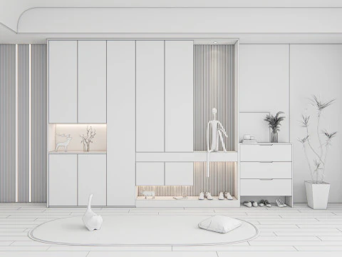 Entryway hallway entrance hall corridor furniture 24 3D Model