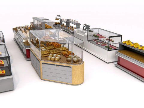 Bakery interior 3 3D Model