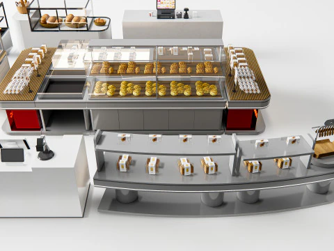 Bakery interior 3 3D Model