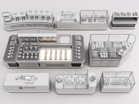 Bakery interior 3 3D Model