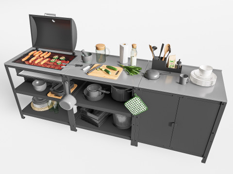 Barbecue grill 4 3Dモデル