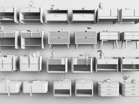 침대협탁 1 3D 모델
