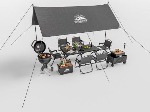 Camping Outdoor Gear pack 1 3D Model