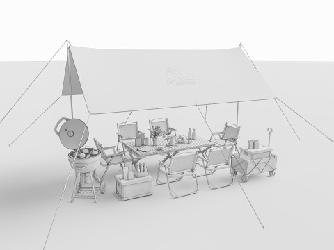 Camping Outdoor Gear pack 1 3D Model