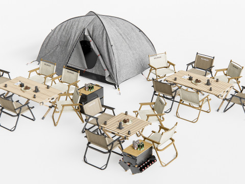 Camping Outdoor Gear pack 3 3D Model