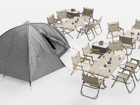 Camping Outdoor Gear pack 3 3D Model