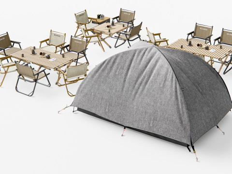 Camping Outdoor Gear pack 3 3D Model