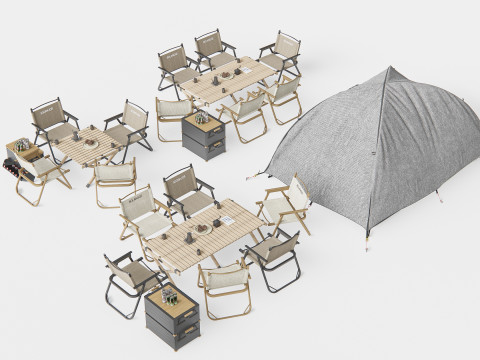 Camping Outdoor Gear pack 3 3D Model