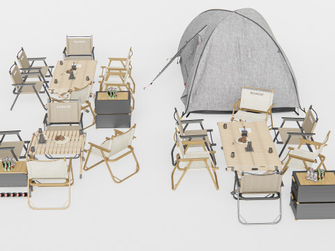 Camping Outdoor Gear pack 3 3D Model