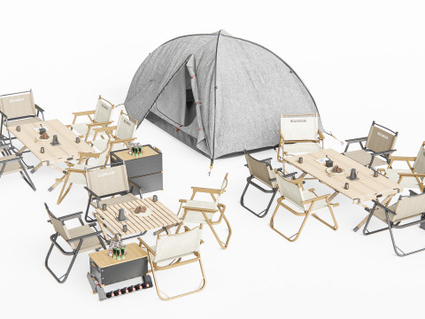 Camping Outdoor Gear pack 3 3D Model