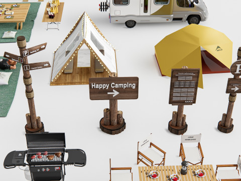 Camping Outdoor Gear pack 4 3Dモデル