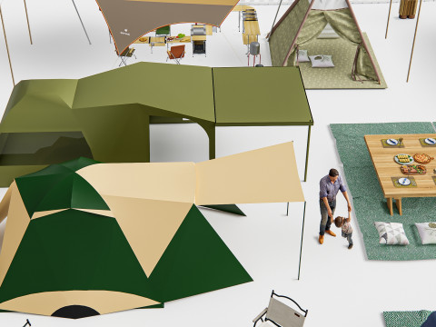 Camping Outdoor Gear pack 4 3Dモデル