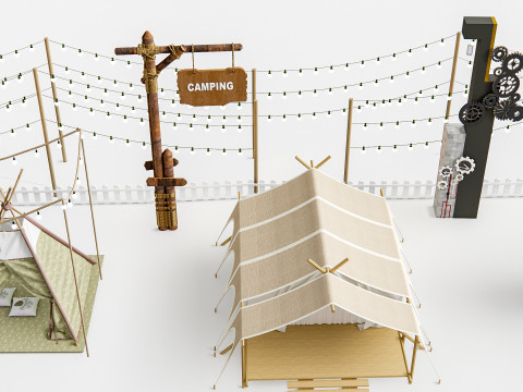 Camping Outdoor Gear pack 4 3Dモデル